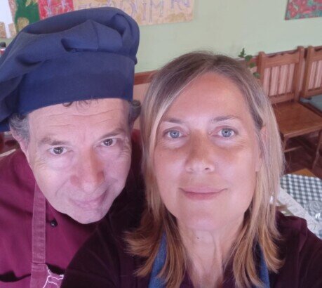 Chef mit Ehefrau Michele mit Ehefrau
